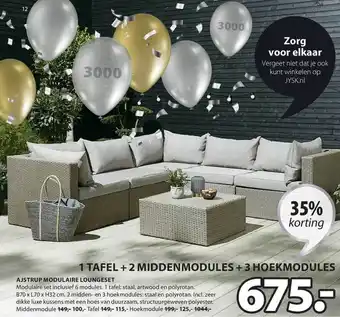 Jysk Ajstrup Modulaire Loungeset 35% Korting aanbieding