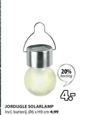 Jysk Jordugle Solarlamp Ø6 X H9 Cm 20% Korting 6x9 cm aanbieding