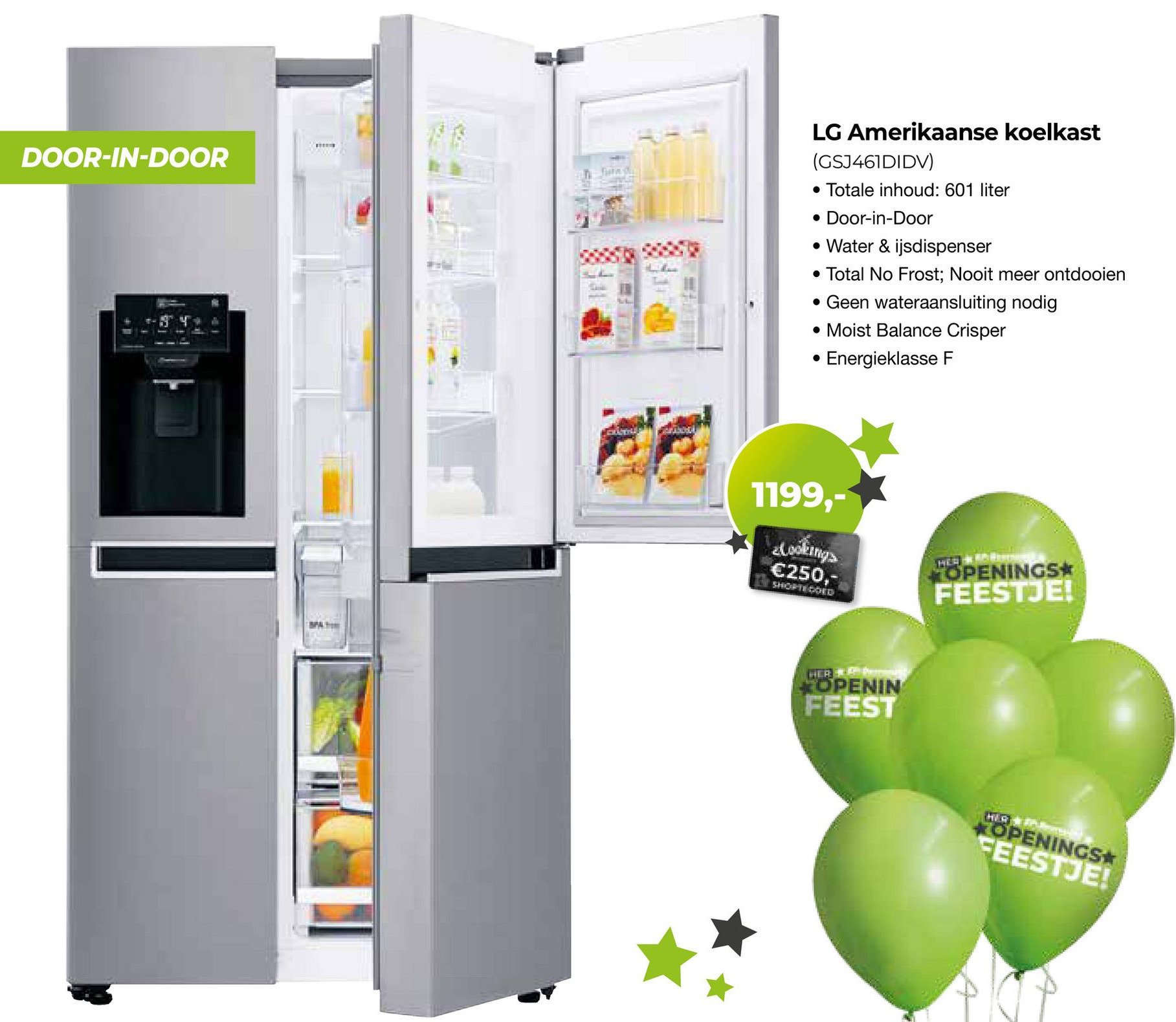 Lg Gsj 461 Didv Side By Side LG Amerikaanse koelkast (GSJ461DIDV) aanbieding bij EP