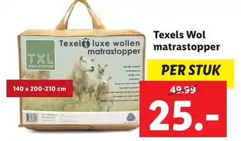 Lidl Texels wol matrastopper aanbieding