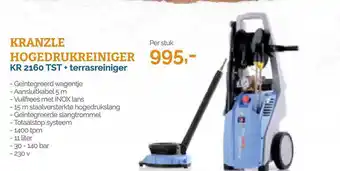 Ivana Kranzle Hogerdrukreiniger KR 2160 TST + Terrasreiniger aanbieding