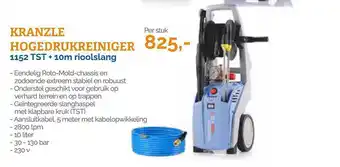 Ivana Kranzle Hogerdrukreiniger 1152 TST + 10m Rioolslang aanbieding