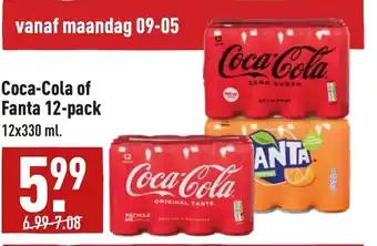 ALDI Coca-cola of fanta 12-pack 12 x 330ml aanbieding