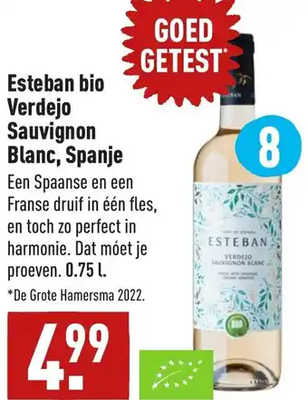 ALDI Esteban bio verdejo sauvignon blanc, spanje aanbieding