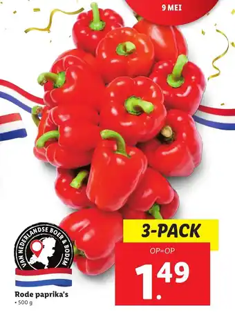 Lidl Rode paprika's 500g aanbieding