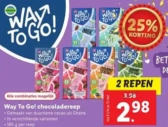 Lidl Way to go! chocoladereep aanbieding