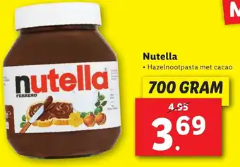 Lidl Nutella 700g aanbieding