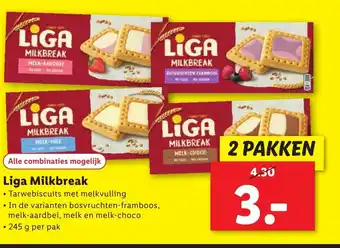 Lidl Liga milkbreak 245g aanbieding