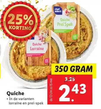 Lidl Quiche 350g aanbieding