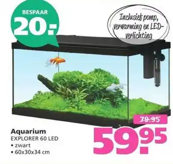 Ranzijn Aquarium Explorer 60 LED 60x30x34 cm aanbieding