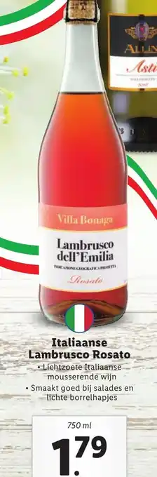 Lidl Italiaanse lambrusco rosato 750ml aanbieding