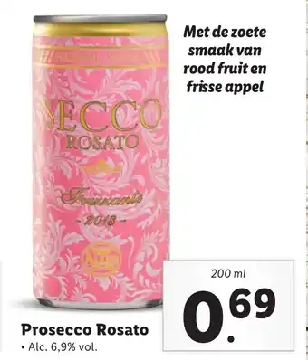 Lidl Prosecco rosato 200ml aanbieding