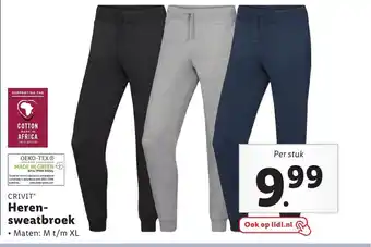Lidl Heren- sweatbroek aanbieding