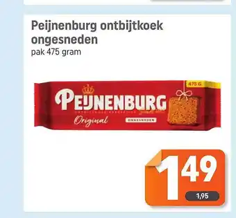 Dagwinkel Peijnenburg Ontbijtkoek Ongesneden 475 gram aanbieding