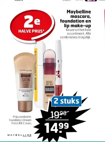 Trekpleister Maybelline mascara, foundation en lip make-up aanbieding