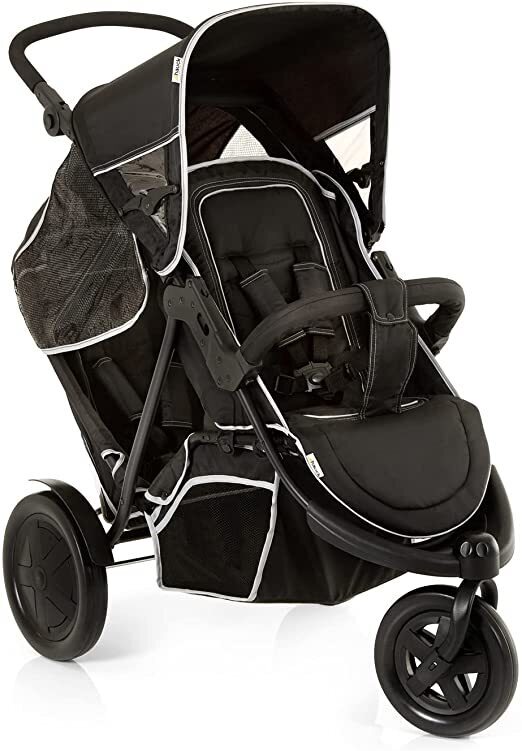 Hauck Freerider buggy voor twee kinderen 2 x 15 kg, duo driewieler buggy  met regenhoes, aanbieding bij Amazon