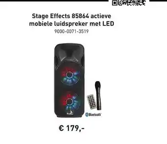 Bax-Music Stage effects 85864 actieve mobiele luidspreker met led aanbieding