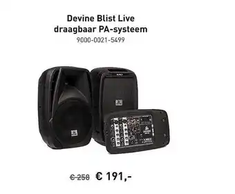Bax-Music Devine blist live draagbaar pa-systeem aanbieding