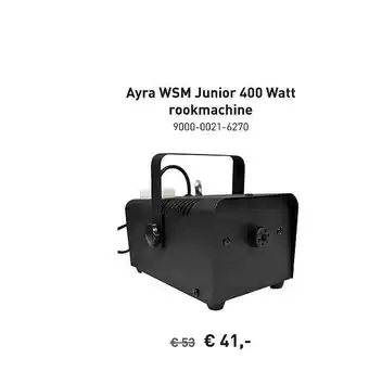 Bax-Music Ayra wsm junior 400 watt rookmachine aanbieding