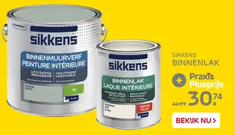 Praxis Sikkens binnenlak of binnenmuurverf aanbieding