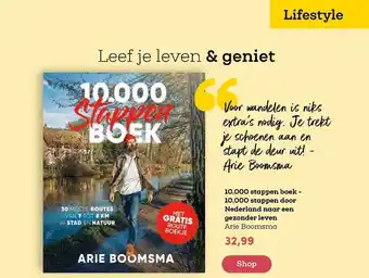 BookSpot 10.000 stappen boek - 10.000 stappen door nederland naar een gezonder leven - arie boomsma aanbieding