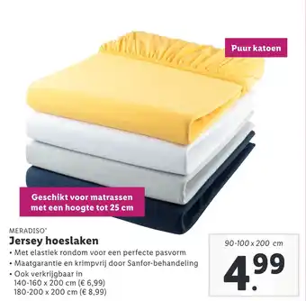 Lidl Jersey hoeslaken 90-100x200 cm aanbieding