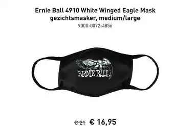 Bax-Music Ernie ball 4910 white winged eagle mask gezichtsmasker, medium-large aanbieding