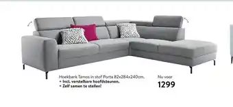 Profijt Meubel Hoekbank tamos in stof porta 82x284x240cm aanbieding