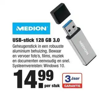 ALDI Medion usb-stick 128 gb 3.0 aanbieding