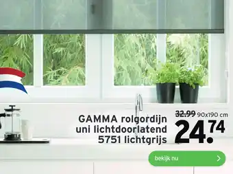 GAMMA Gamma rolgordijn uni lichtdoorlatend 5751 lichtgrijs aanbieding