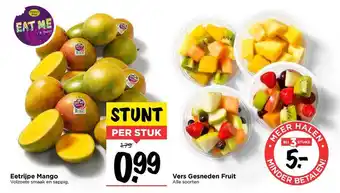 Vomar Voordeelmarkt Eetrijpe mango of vers gesneden fruit aanbieding