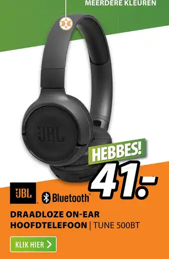 Expert Jbl draadloze on-ear hoofdtelefoon tune 500bt aanbieding