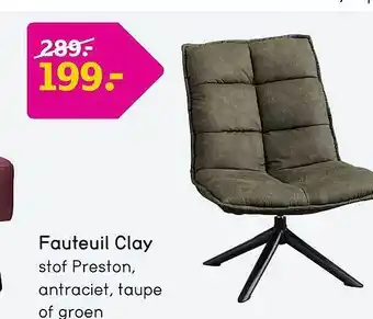 Leen Bakker Fauteuil clay aanbieding