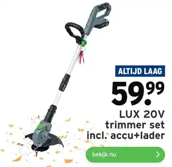 GAMMA Lux 20v trimmer set incl. accu+lader aanbieding