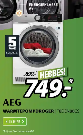 Expert Aeg warmtepompdroger | t8den86cs aanbieding