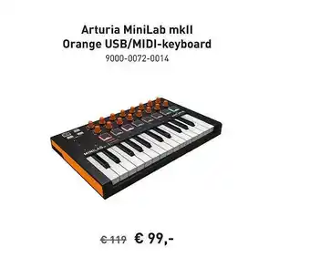 Bax-Music Arturia minilab mkii orange usb-midi-keyboard aanbieding