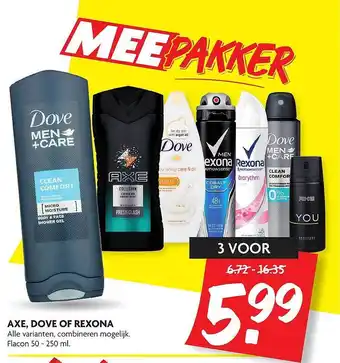 Dekamarkt Axe, dove of rexona aanbieding