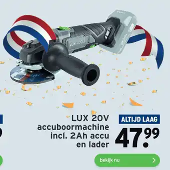 GAMMA ´ lux 20v accuboormachine incl. 2ah accu en lader aanbieding