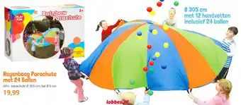 Lobbes PlayFun Regenboog parachute met 24 ballen aanbieding