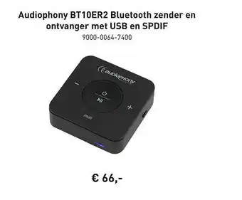 Bax-Music Audiophony bt10er2 bluetooth zender en ontvanger met usb en spdif aanbieding