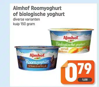 Dagwinkel Almhof Roomyoghurt Of Biologische Yoghurt 150 gram aanbieding