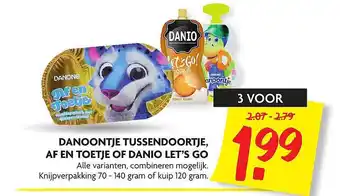 Dekamarkt Danoontje tussendoortje, af en toetje of danio let's go aanbieding