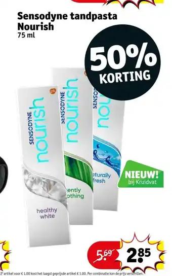 Kruidvat Sensodyne tandpasta Nourish 75 ml aanbieding