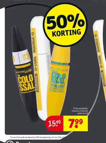 Kruidvat Maybelline Colossal mascara aanbieding