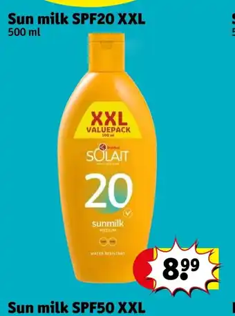 Kruidvat Sun milk SPF20 XXL 500 ml aanbieding