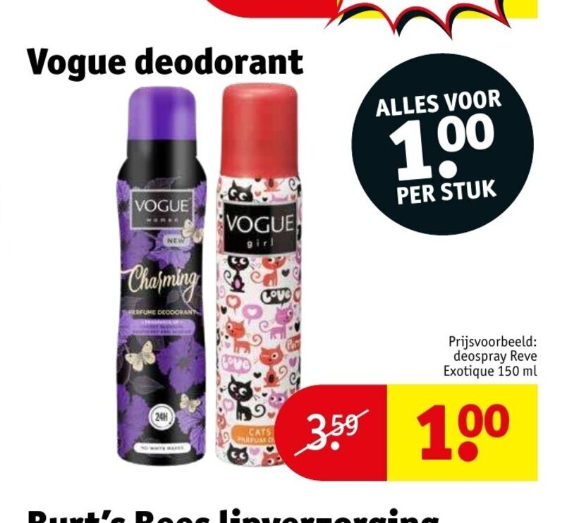 Vogue deodorant aanbieding bij Kruidvat