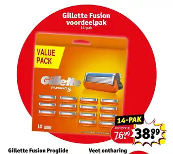 Kruidvat Gillete Fusion voordeelpak 14-pak aanbieding