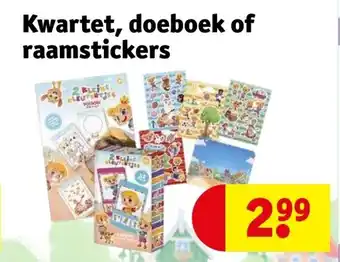 Kruidvat Kwartet, doekboek of raamstickers aanbieding