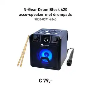 Bax-Music N-Gear Drum Block 420 Accu-Speaker Met Drumpads aanbieding