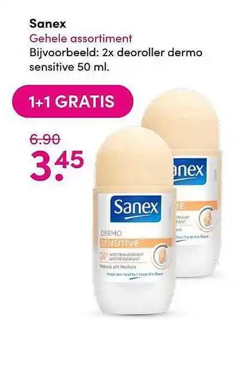 DA Sanex 1+1 Gratis aanbieding